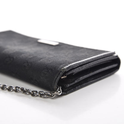 Gucci Monogram Metal Bar Chain Wallet Black 16 of 19