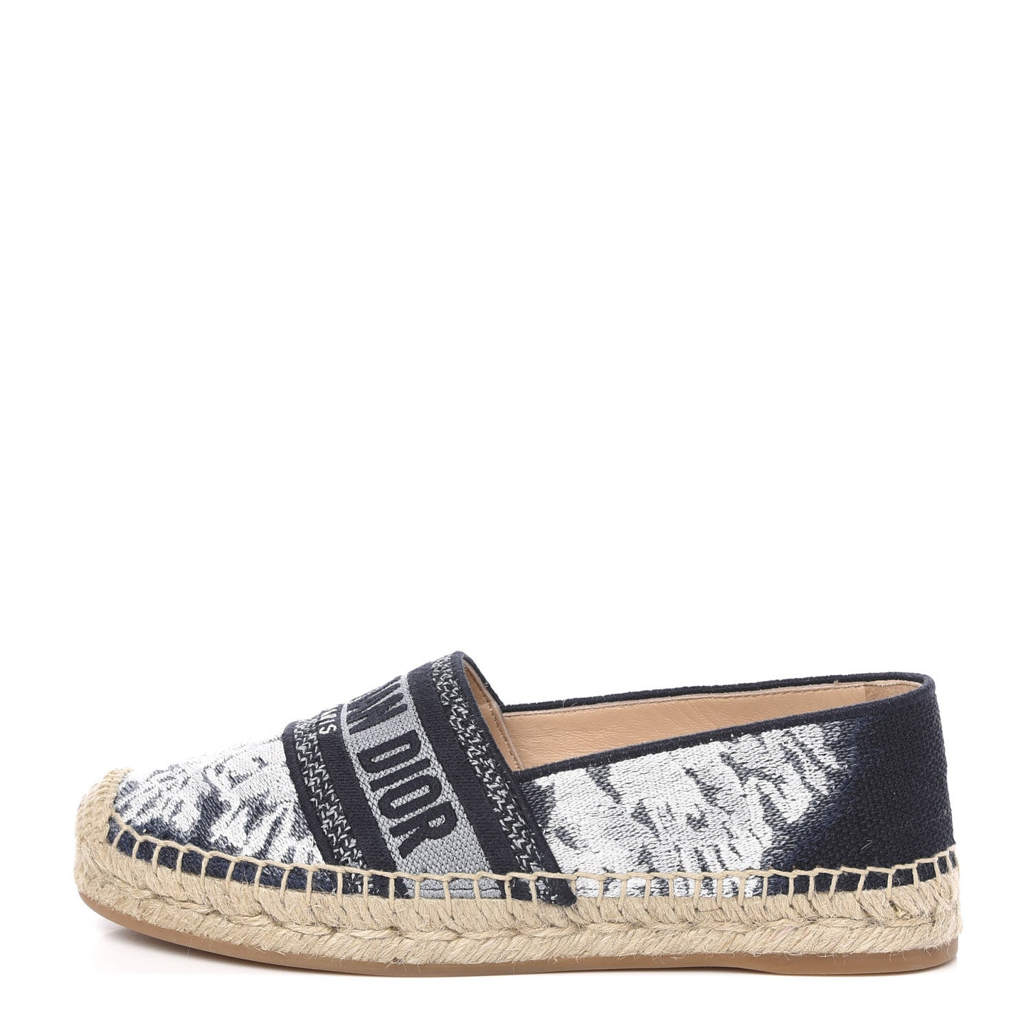 Canvas Tie and Dior Embroidered Granville 15mm Espadrilles 35 Denim