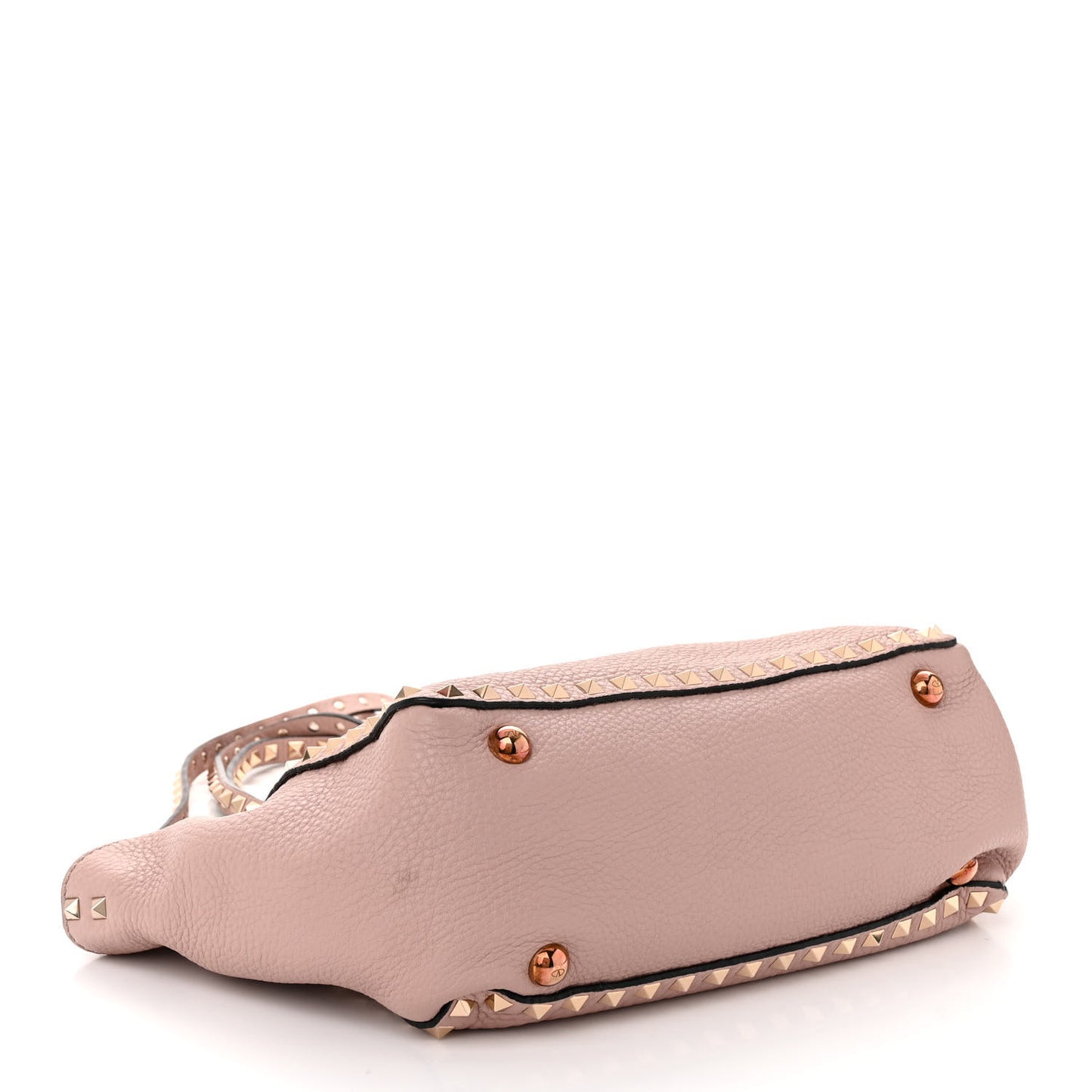 Grained Calfskin Small Rockstud Tote Poudre