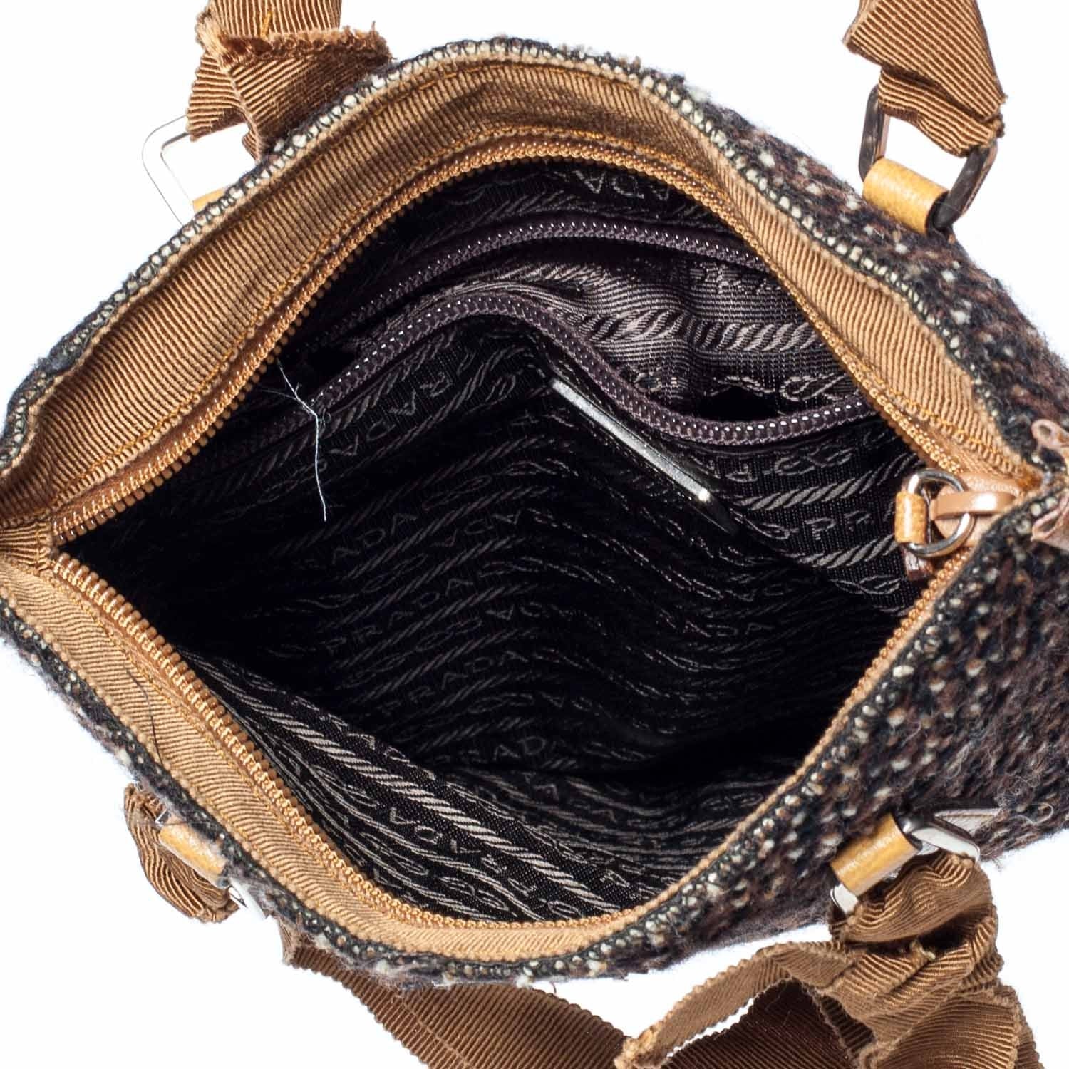 Prada Tweed Leather Tote 6 of 8