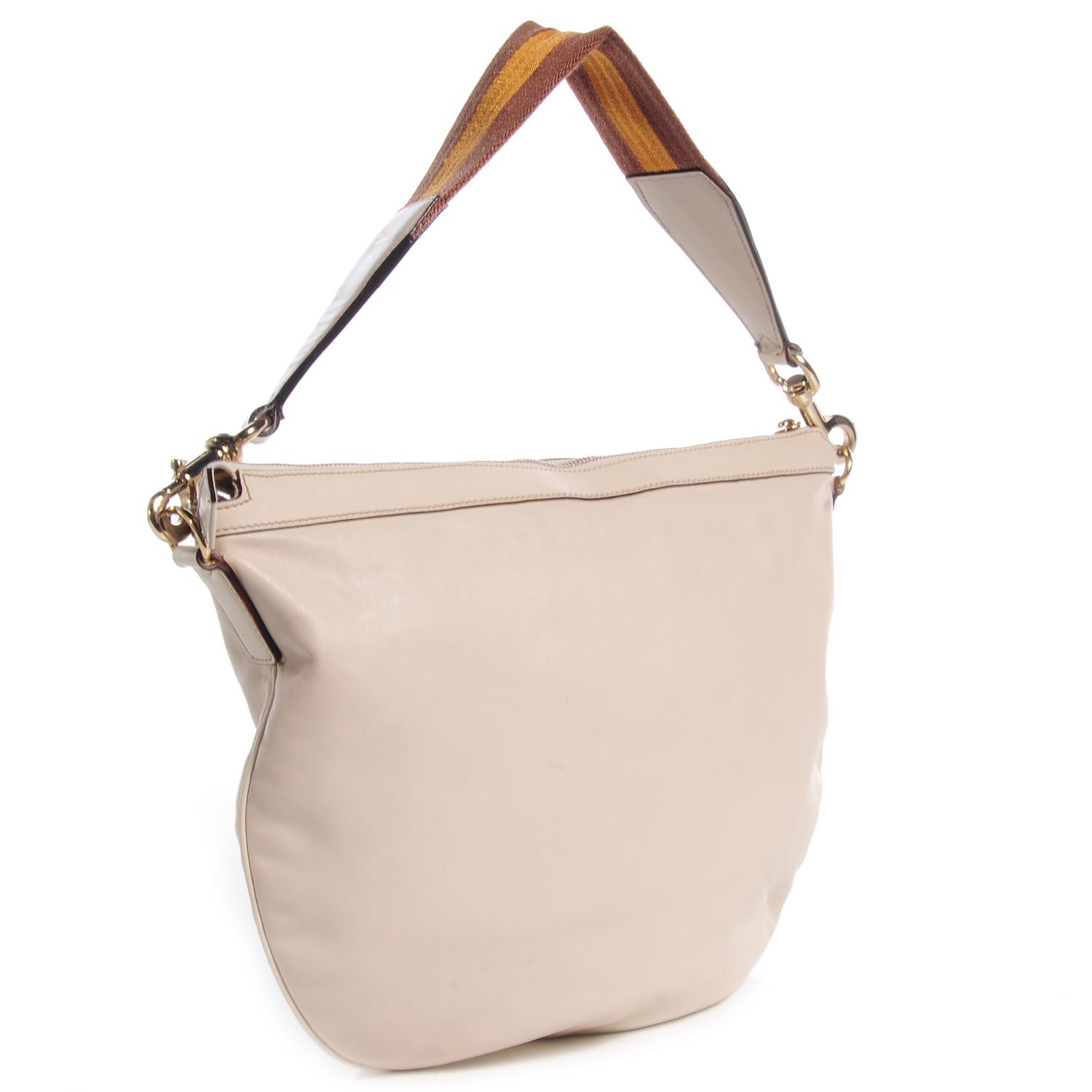 Gucci Leather Web Strap Hobo Off White 3 of 8