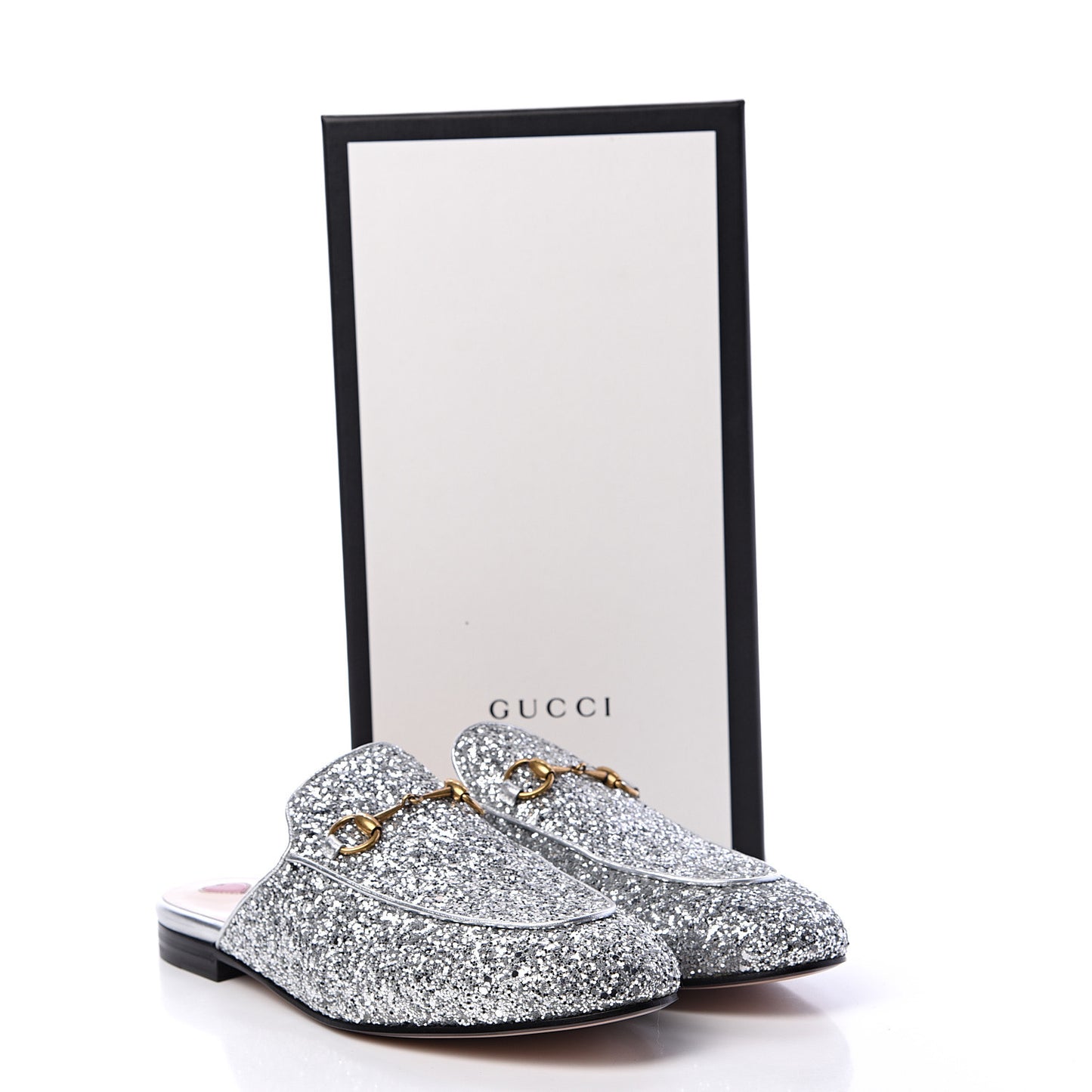 Glitter Womens Princetown Slippers 40 Silver