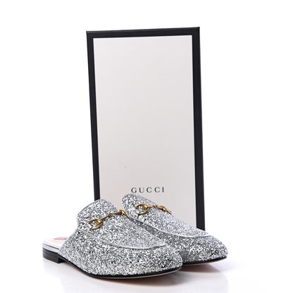 Gucci Glitter Womens Princetown Slippers 40 Silver 8 of 8