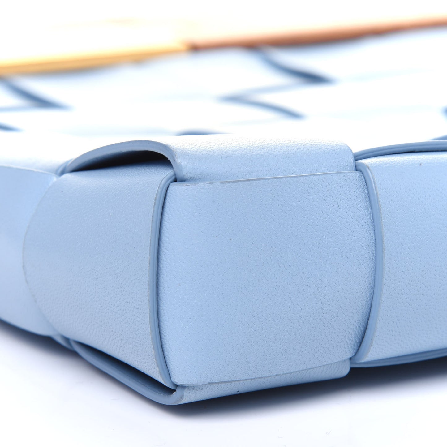 Nappa Intrecciato The Snap Clutch Ice Blue