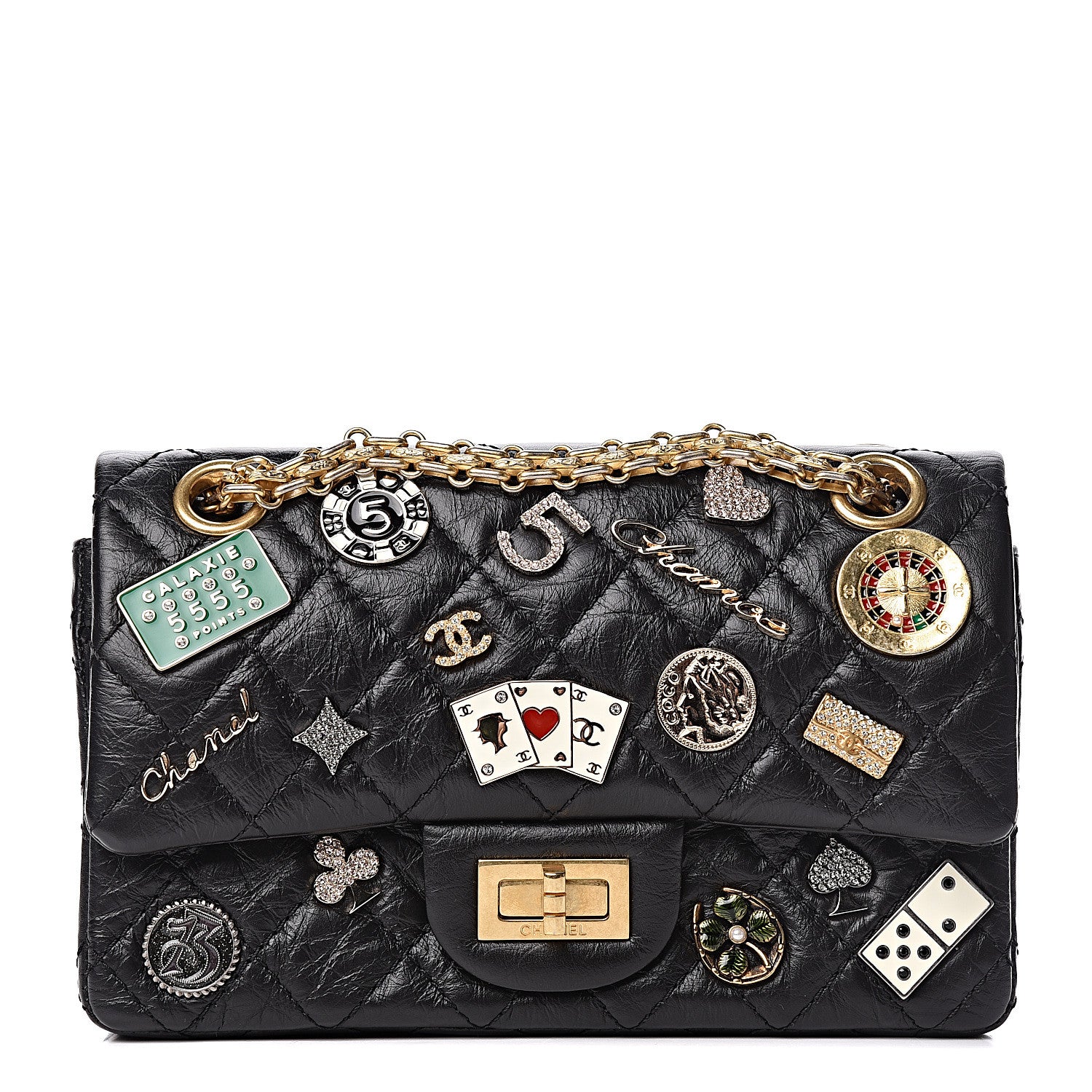Chanel Aged Calfskin Casino 2.55 Reissue 224 Flap Black 1 of 10