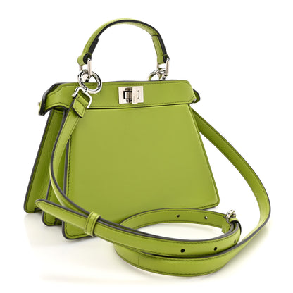 Fendi Shiny Nappa Petite Peekaboo I SEE U Satchel Verde Mela 3 of 16