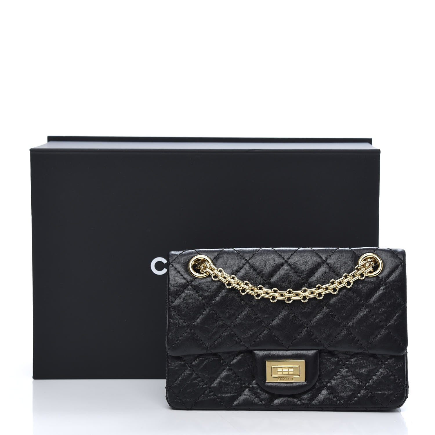 Chanel Aged Calfskin Quilted 2.55 Reissue Mini Flap Black 11 of 11
