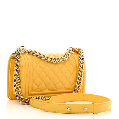Chanel Calfskin Quilted Small Boy Flap Yellow 2 of 12