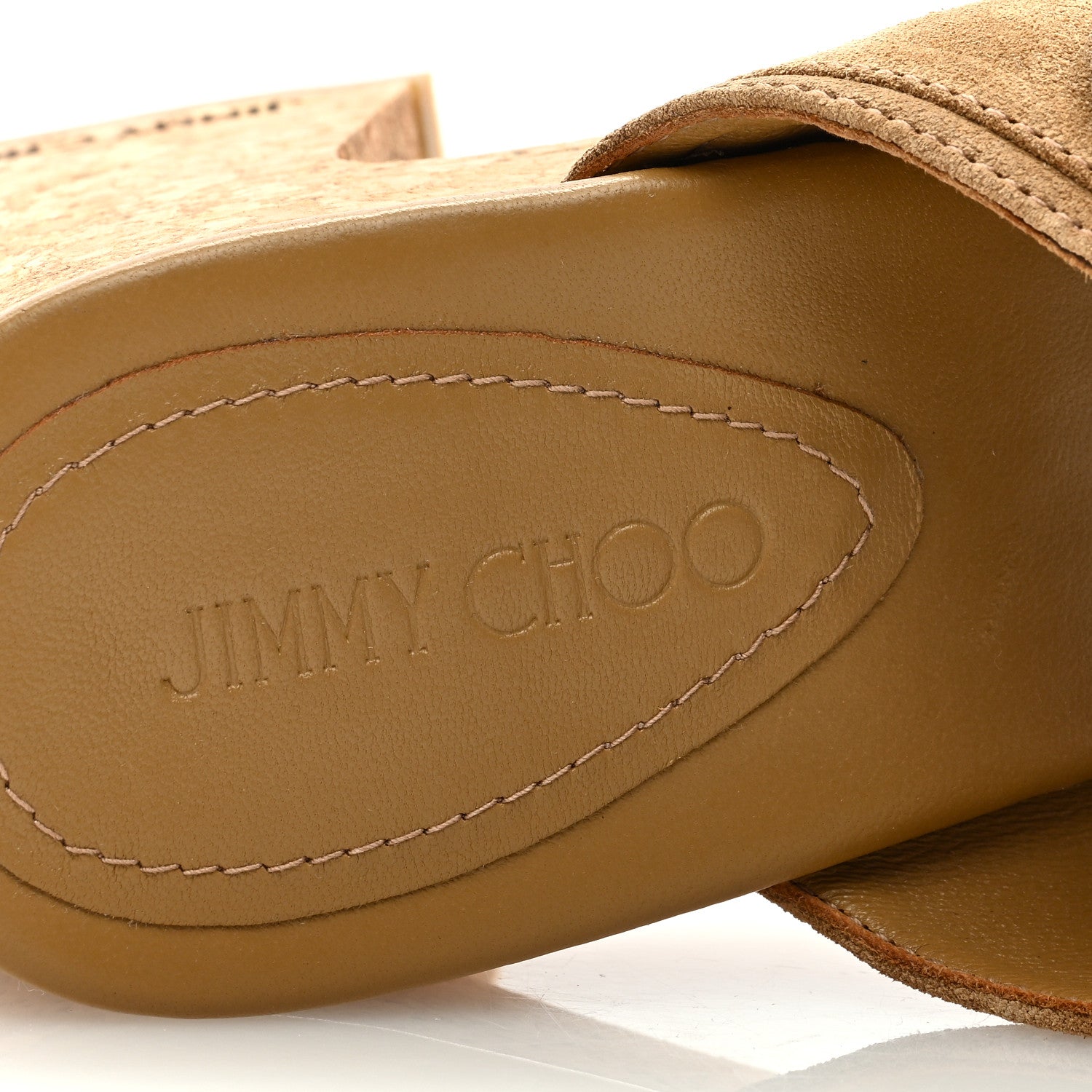 Jimmy Choo Rattan Velvet Suede Fayence Wedge 95 Sandals 39.5 Brown 7 of 7
