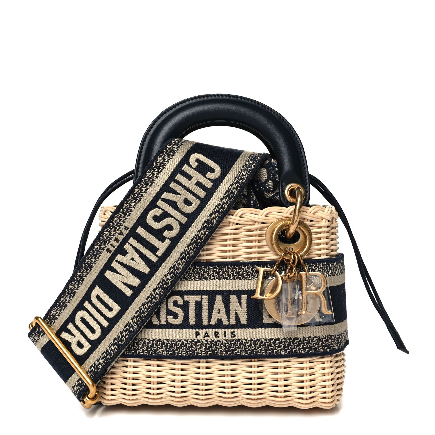 Christian Dior Wicker Oblique Mini Lady Dior Bag Blue 1325576
