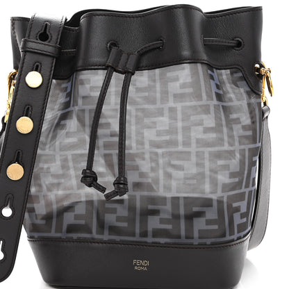 Fendi Mesh Vitello Grace F is Fendi FF 1974 Grande Mon Tresor Bucket Bag Azzurro Black Ebano 8 of 10
