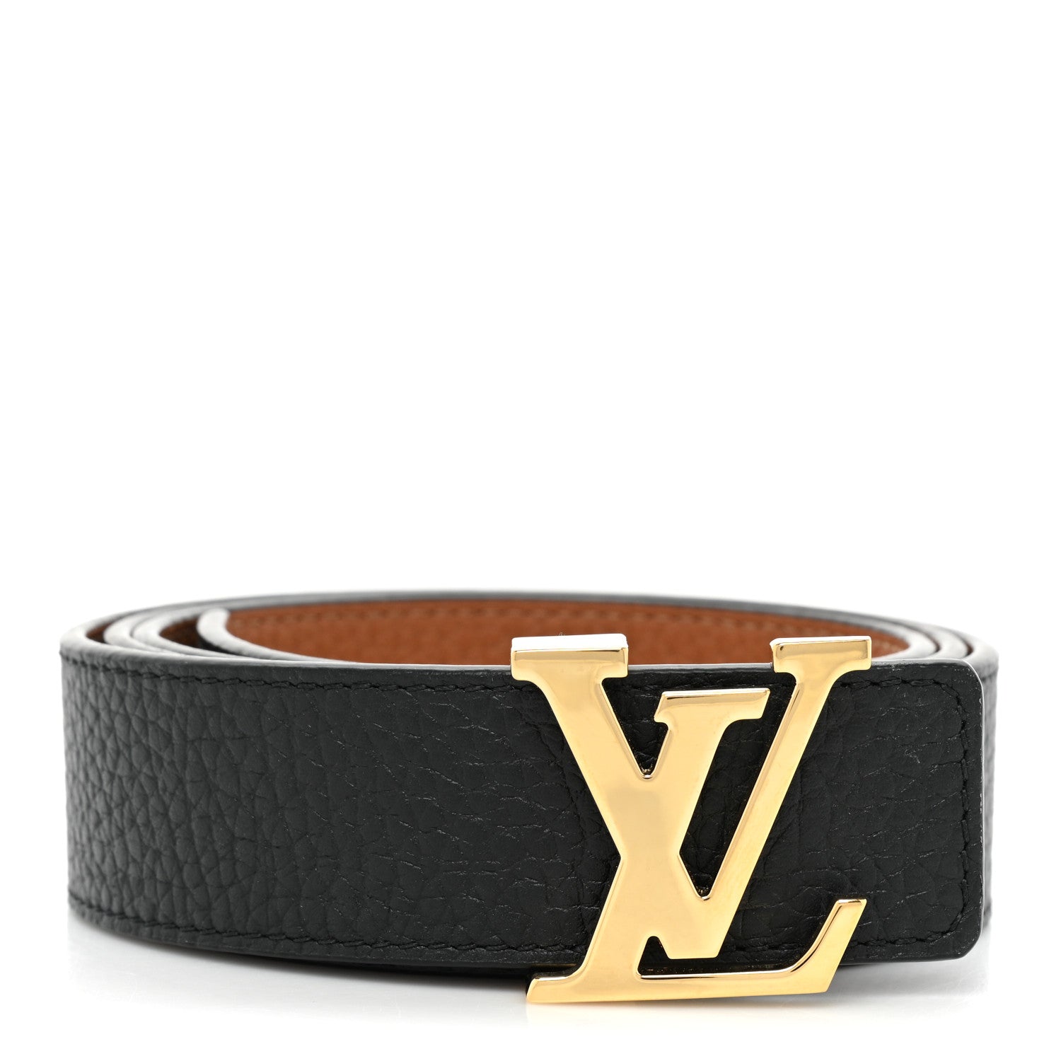 Louis Vuitton Taurillon Calfskin 30mm LV Initiales Reversible Belt 85 34 Black 1 of 4