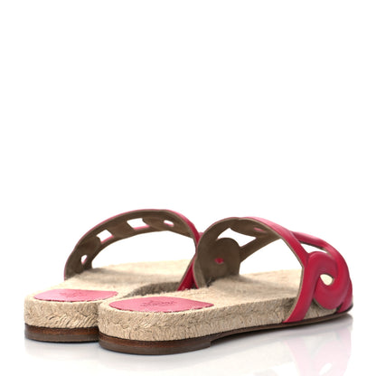 Hermes Nappa Famosa Espadrille Sandals 37 Rosa Framboise 4 of 7