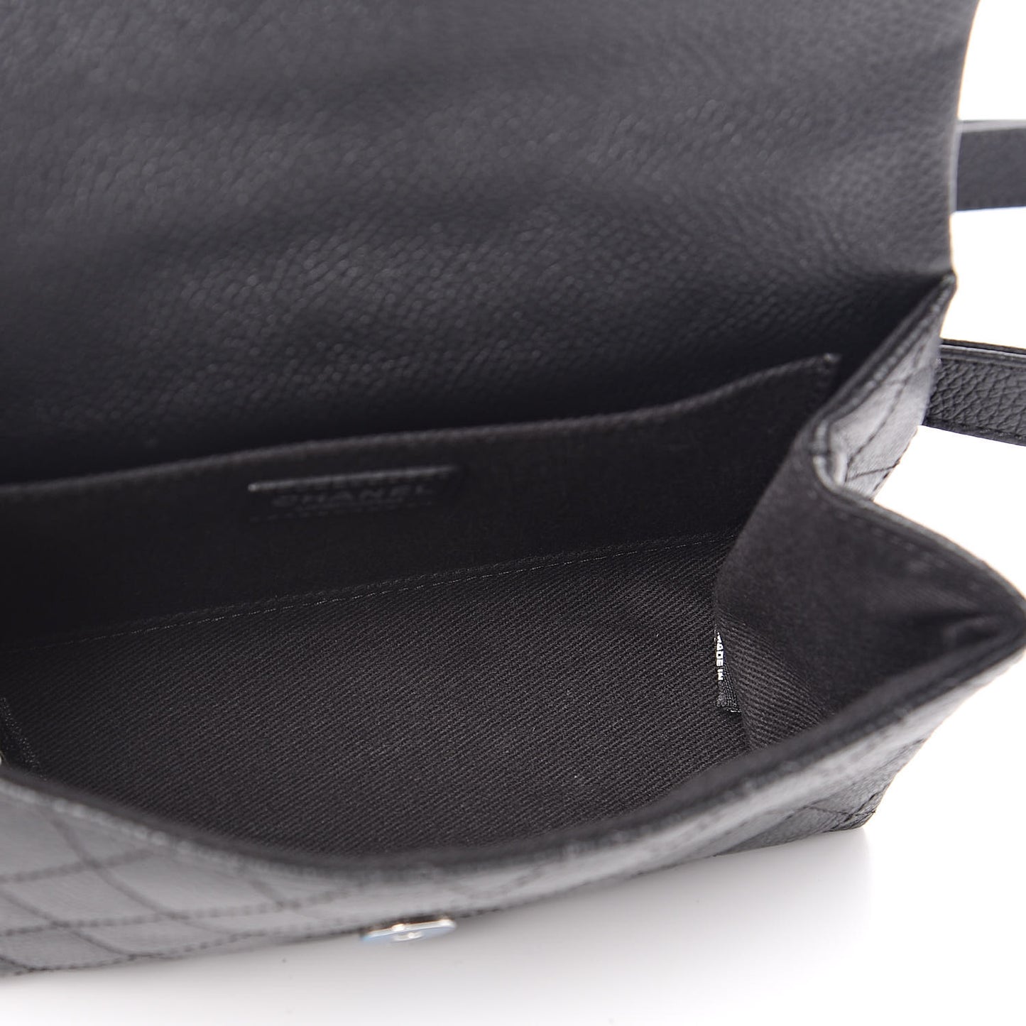 Grained Calfskin Quilted 2.55 Reissue Flap Belt Bag Clutch Black