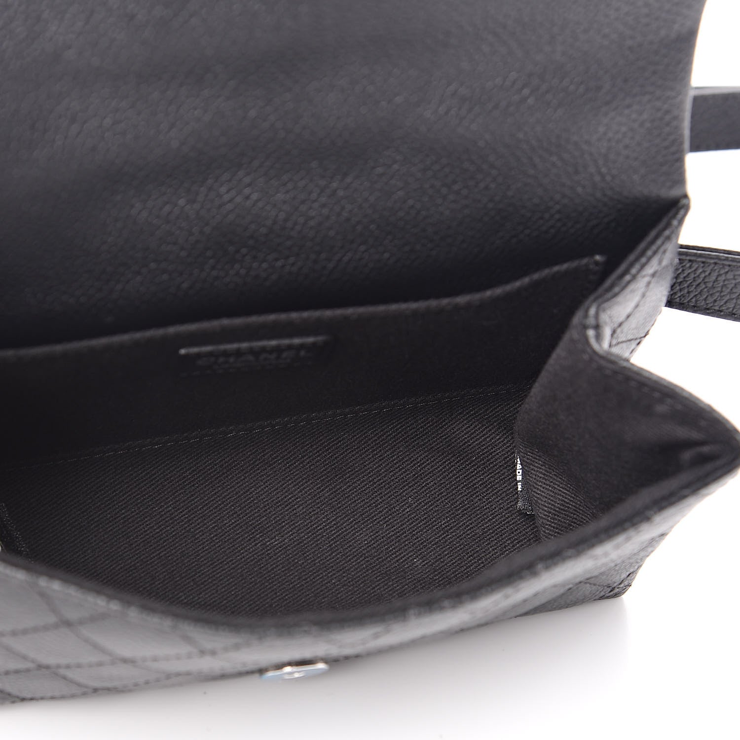 Chanel Grained Calfskin Quilted 2.55 Reissue Flap Belt Bag Clutch Black 5 of 10