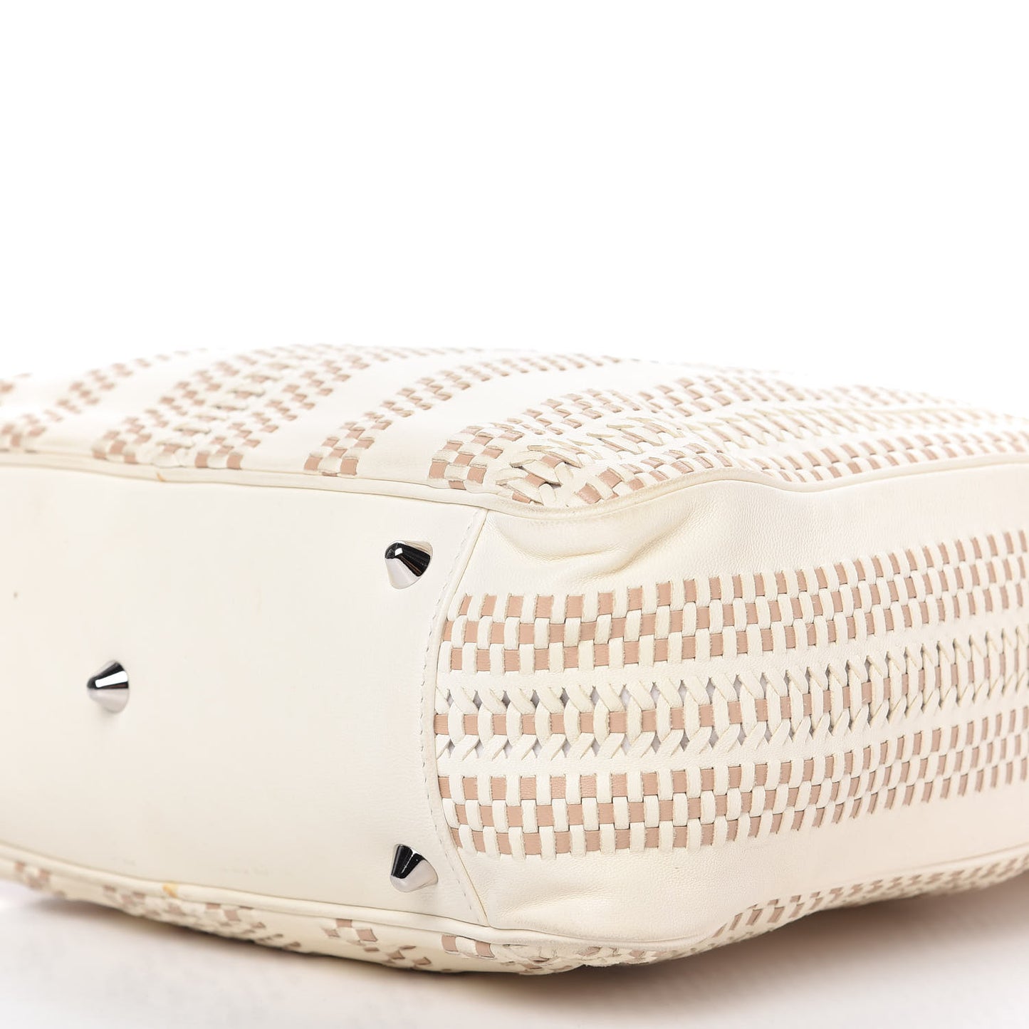 Lambskin Woven Dior Soft Shopping Tote White