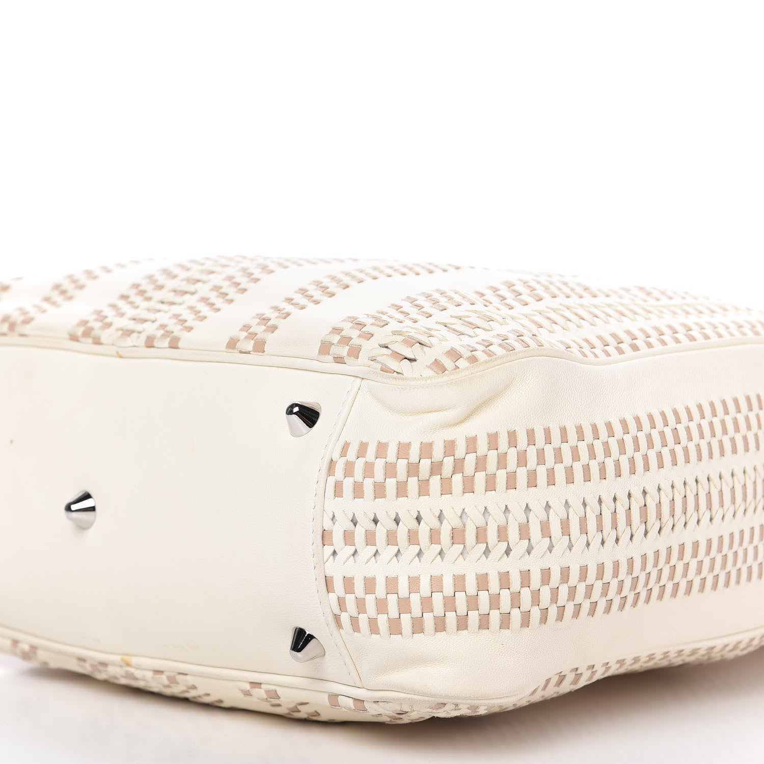 Christian Dior Lambskin Woven Dior Soft Shopping Tote White 7 of 14