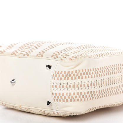 Christian Dior Lambskin Woven Dior Soft Shopping Tote White 7 of 14