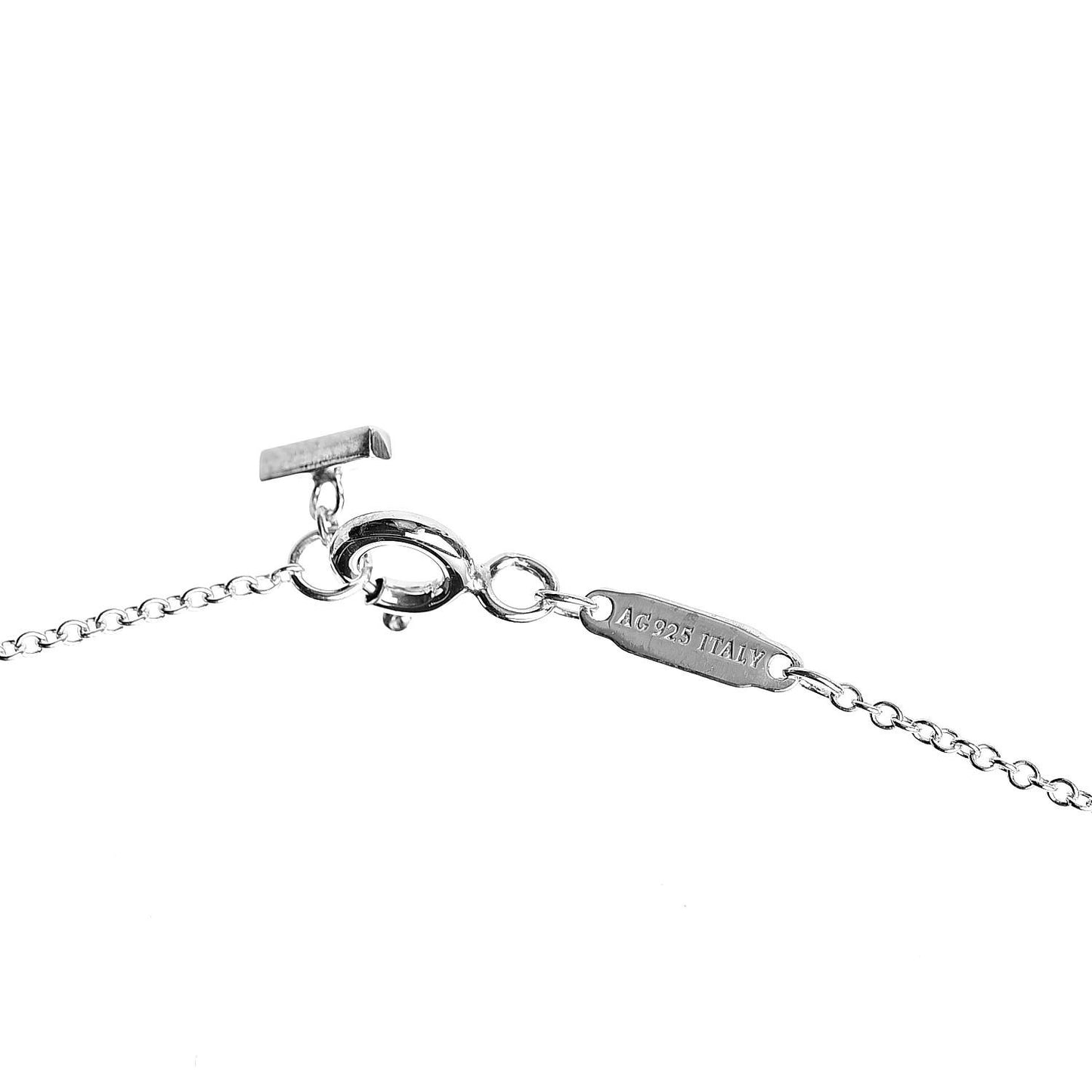 Sterling Silver Large T Smile Pendant Necklace