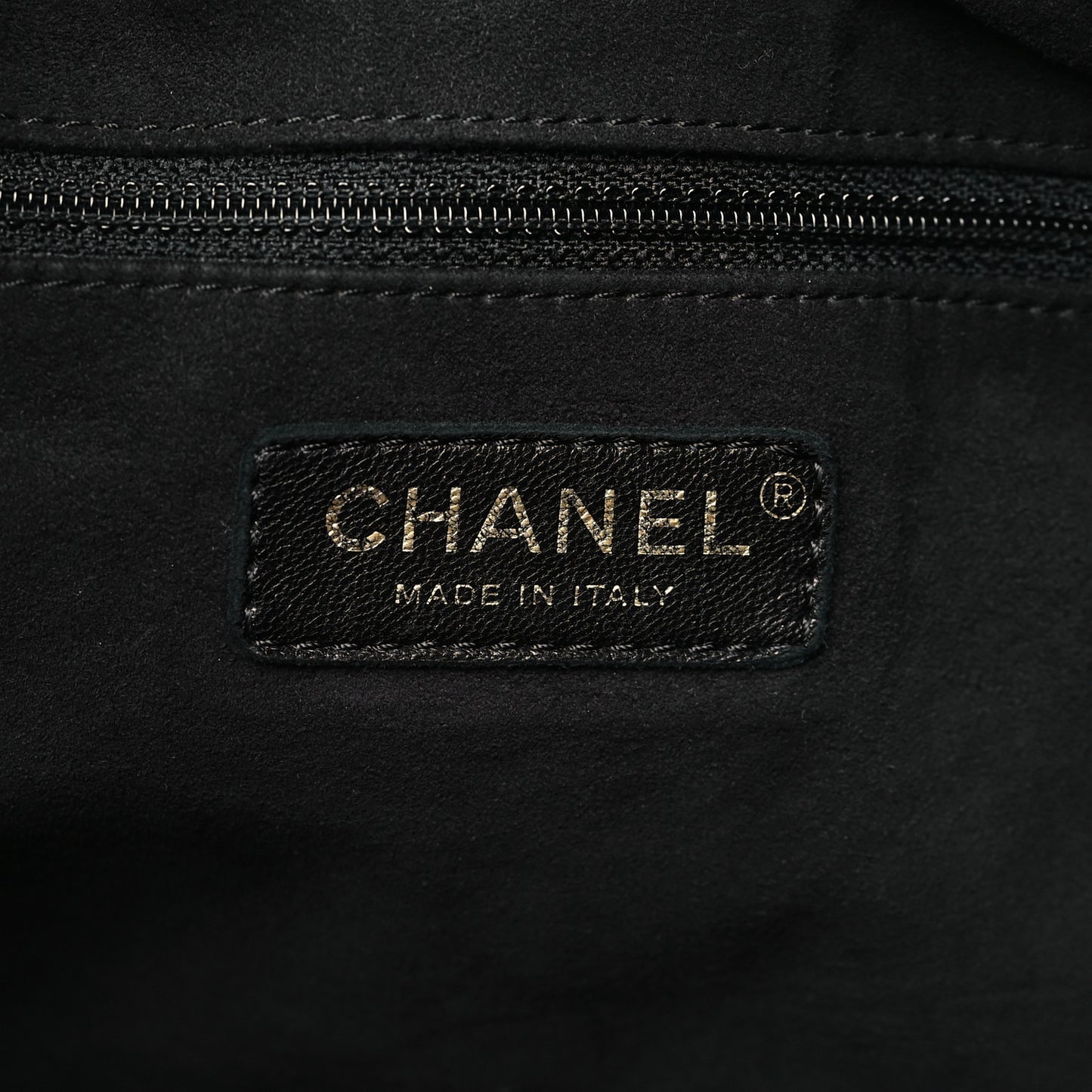Calfskin Stitched Small Paris Rome Drawstring CC Bag Black