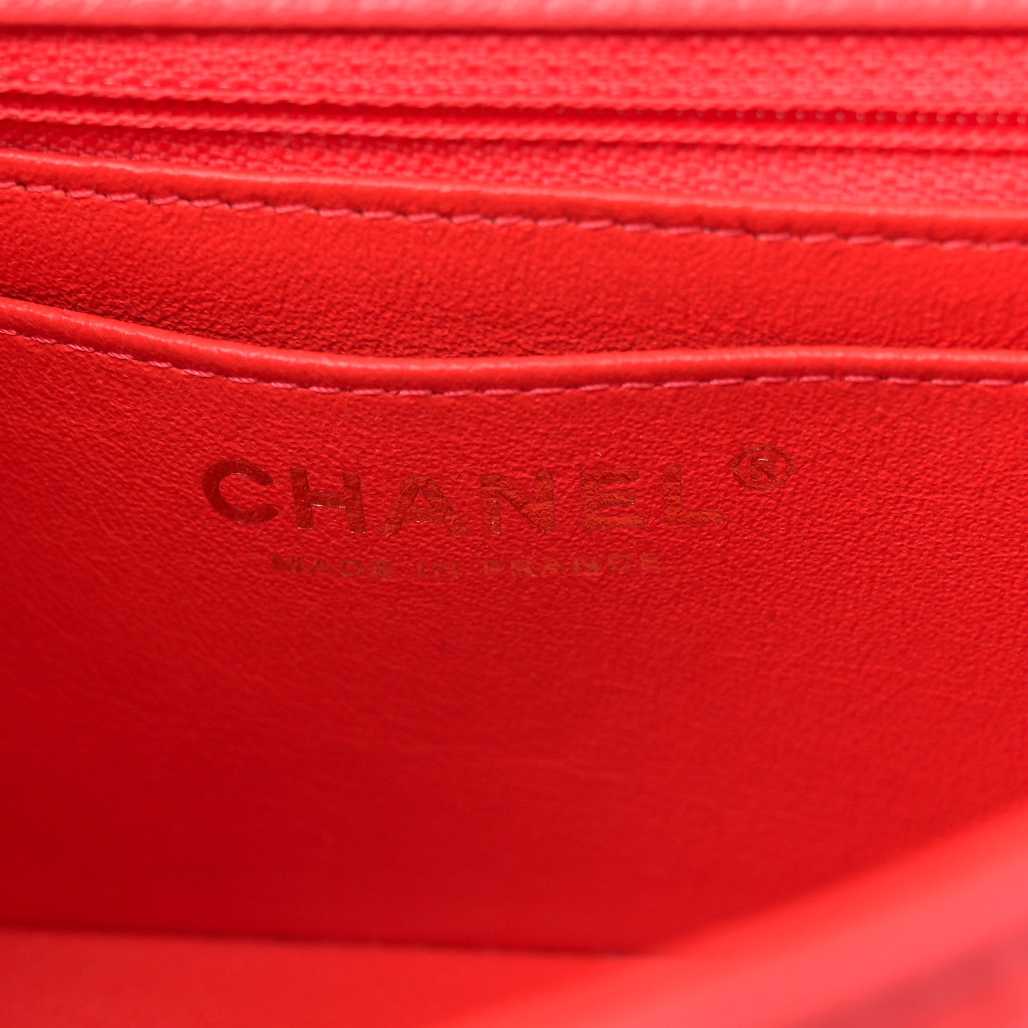 Chanel Lambskin Quilted Mini Rectangular Flap Red 6 of 13