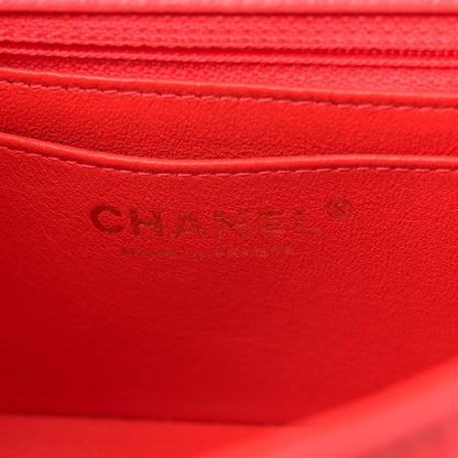 Chanel Lambskin Quilted Mini Rectangular Flap Red 6 of 13