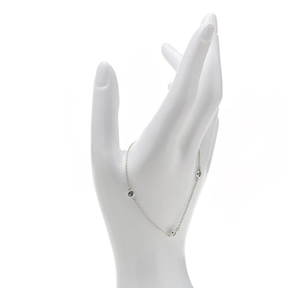 Tiffany Sterling Silver Aquamarine Elsa Peretti Color By The Yard 3 Station Bracelet 2 of 7
