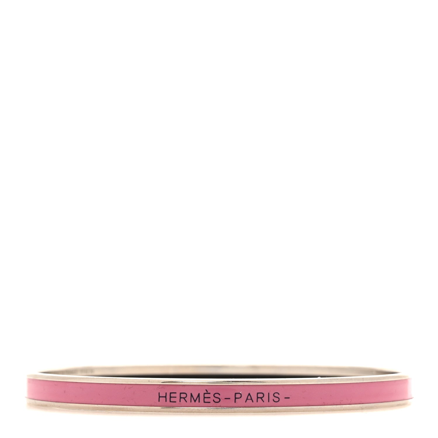 Hermes Enamel Extra Narrow Uni Bracelet 70  Rose Velours 1 of 5