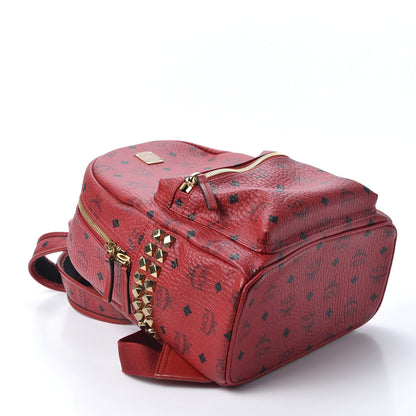 MCM Visetos Small Side Stud Stark Backpack Red 3 of 8