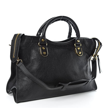 Balenciaga Chevre Gold Metallic Edge Hardware City Black 3 of 11