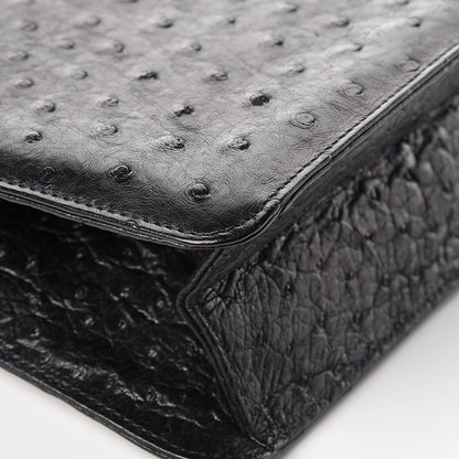 Chanel Ostrich Medium Single Flap Black 13 of 15