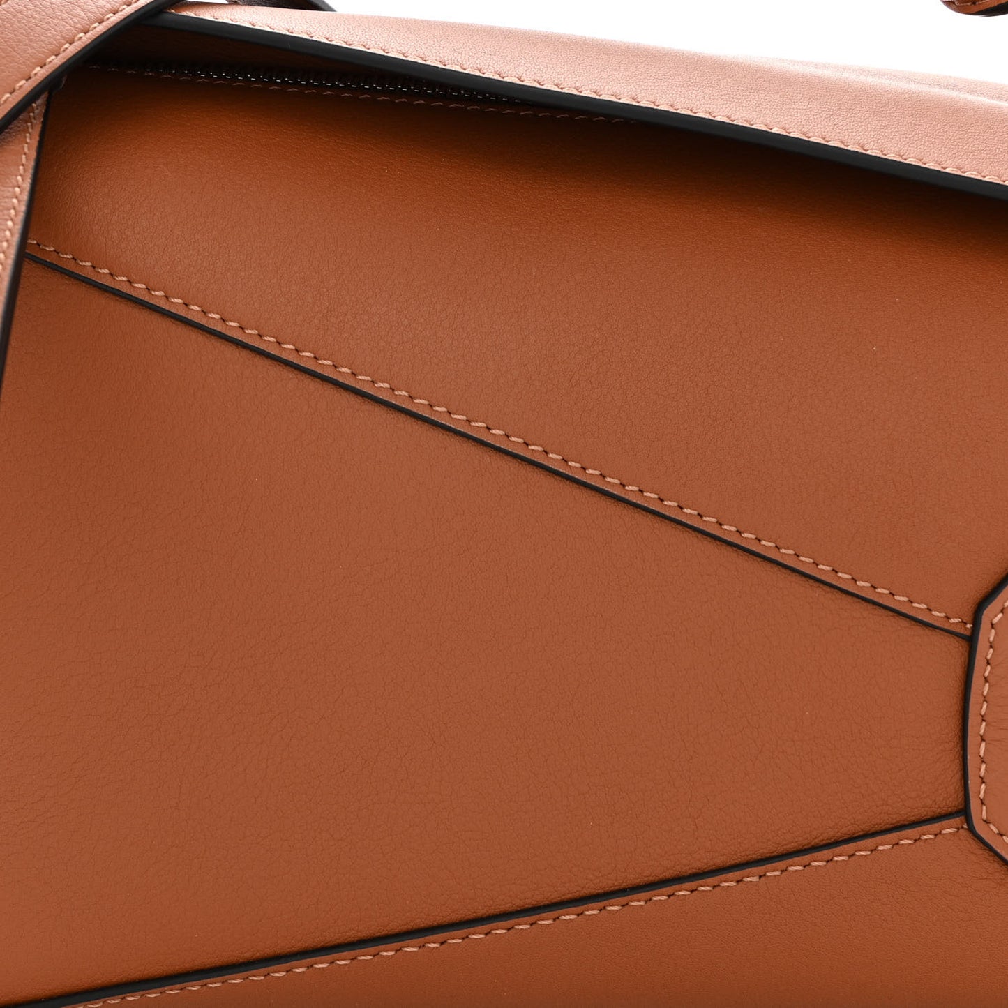 Calfskin Small Puzzle Edge Bag Tan