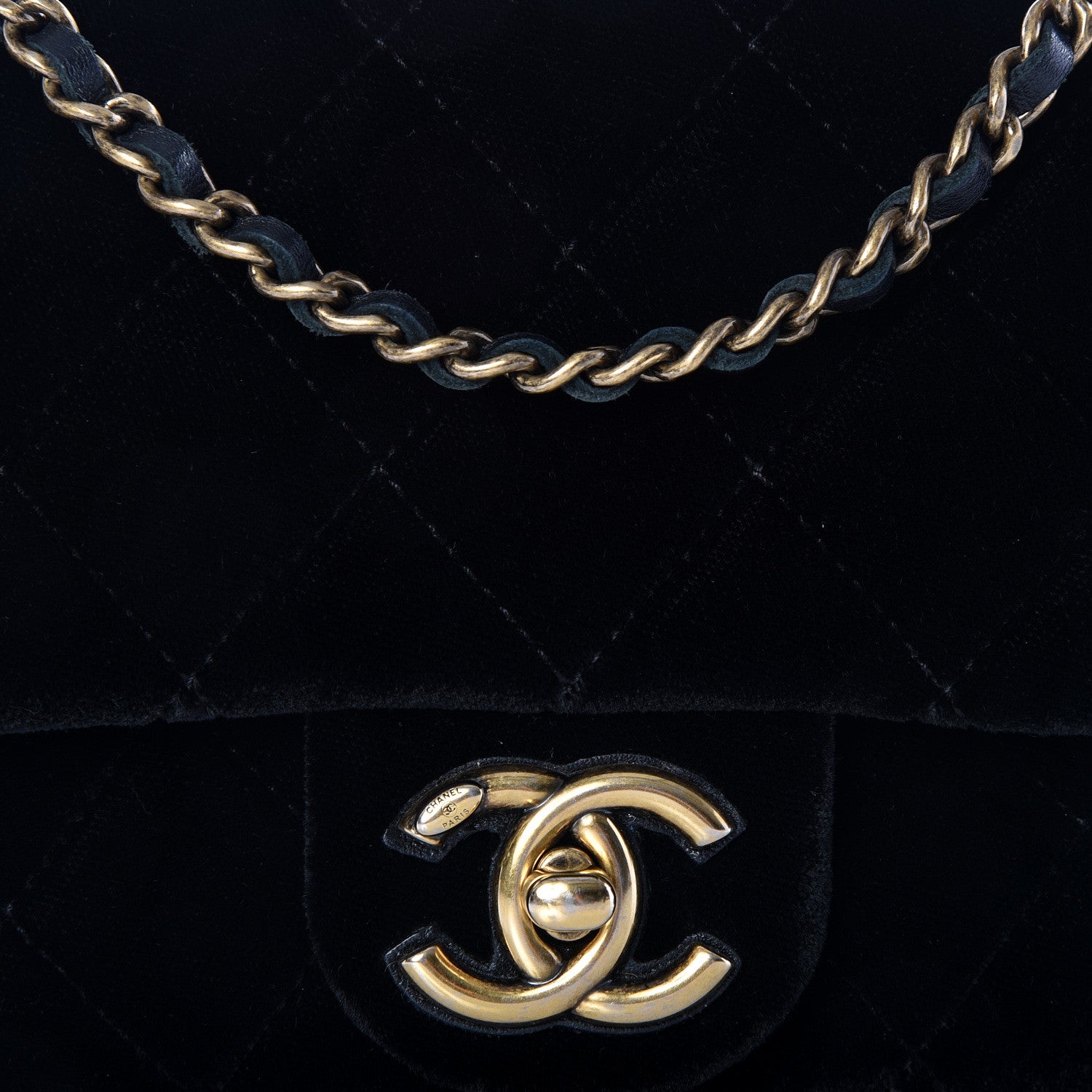 Chanel Velvet Quilted Mini Rectangular Flap Black 12 of 13