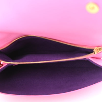 Louis Vuitton Lambskin Embossed Monogram Vuittamins Pochette Coussin Rose Violet 5 of 9
