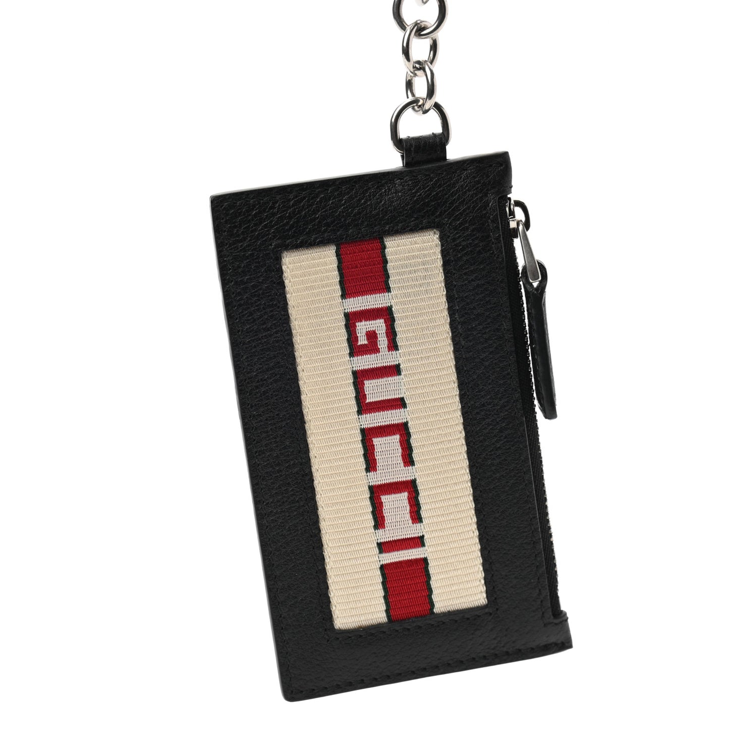 Calfskin Logo Lanyard Card Case Black