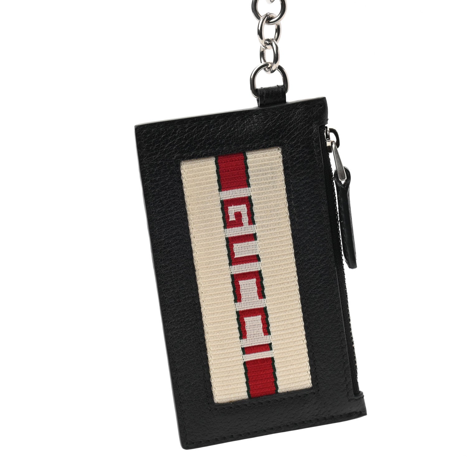 Gucci Calfskin Logo Lanyard Card Case Black 4 of 6