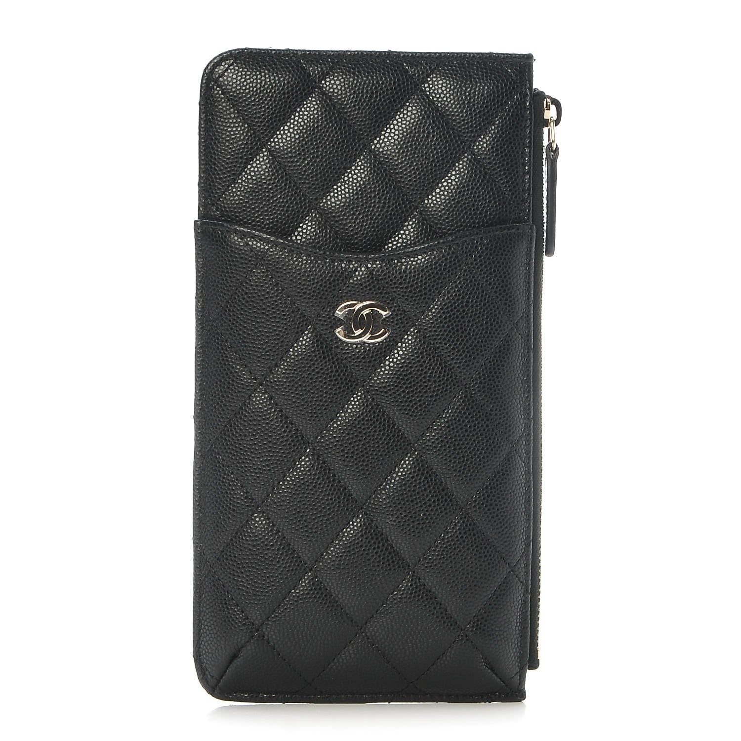 Chanel Caviar Quilted Classic Flat Wallet Pouch Black 1 of 9