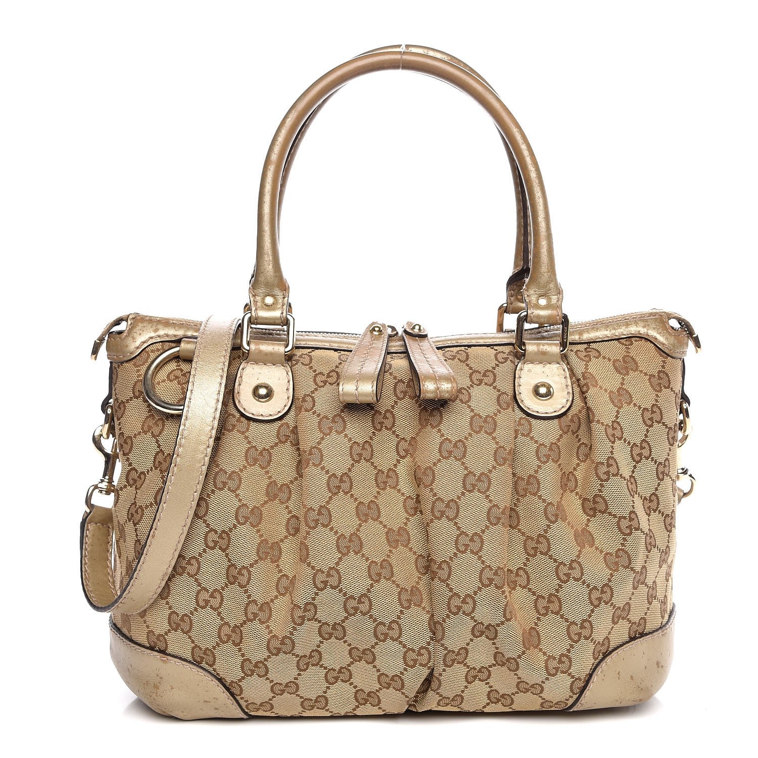 Gucci Monogram Medium Sukey Top Handle Bag Golden Beige 1 of 21