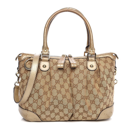 Gucci Monogram Medium Sukey Top Handle Bag Golden Beige 1 of 21