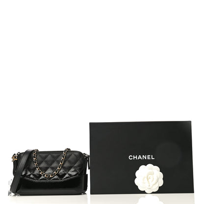 Chanel Patent Goatskin Quilted Small Gabrielle Clutch With Chain Black 16 of 16