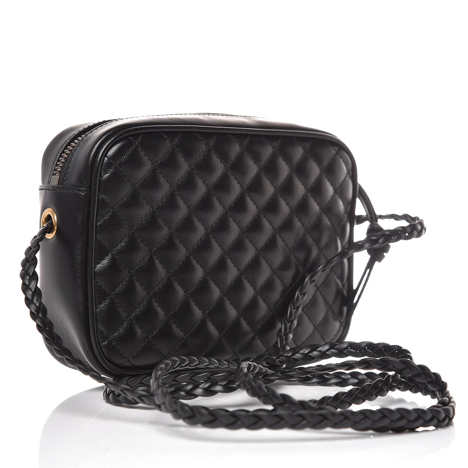 Gucci Calfskin Trapuntata Web Mini GG Shoulder Bag Black 3 of 8