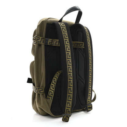 Versace Canvas La Greca Logo Backpack Green 2 of 8