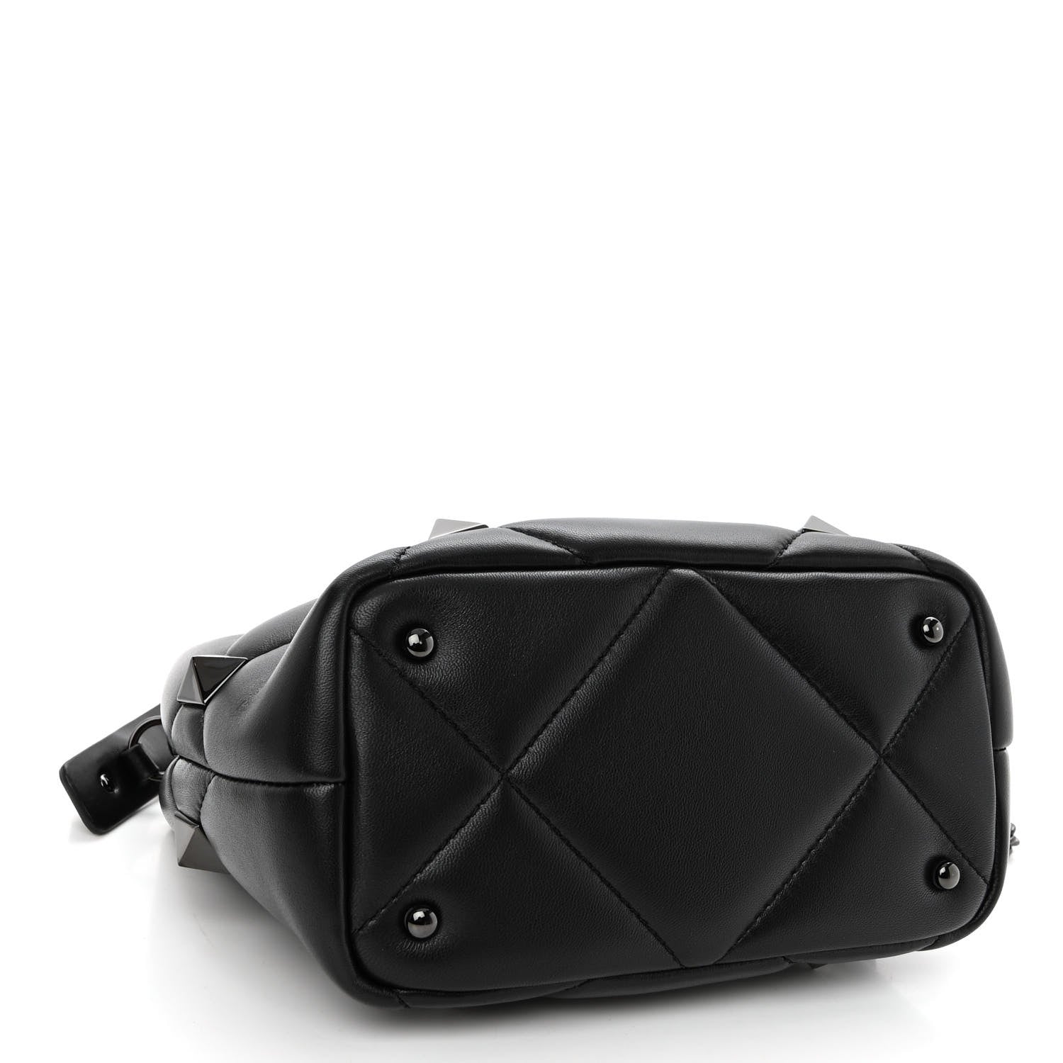 Valentino Garavani Nappa Monochrome Small Roman Stud The Handle Bag Black 4 of 10