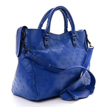 Balenciaga Perforated Lambskin Polka Dots Classic Hardware Velo Blue 4 of 18