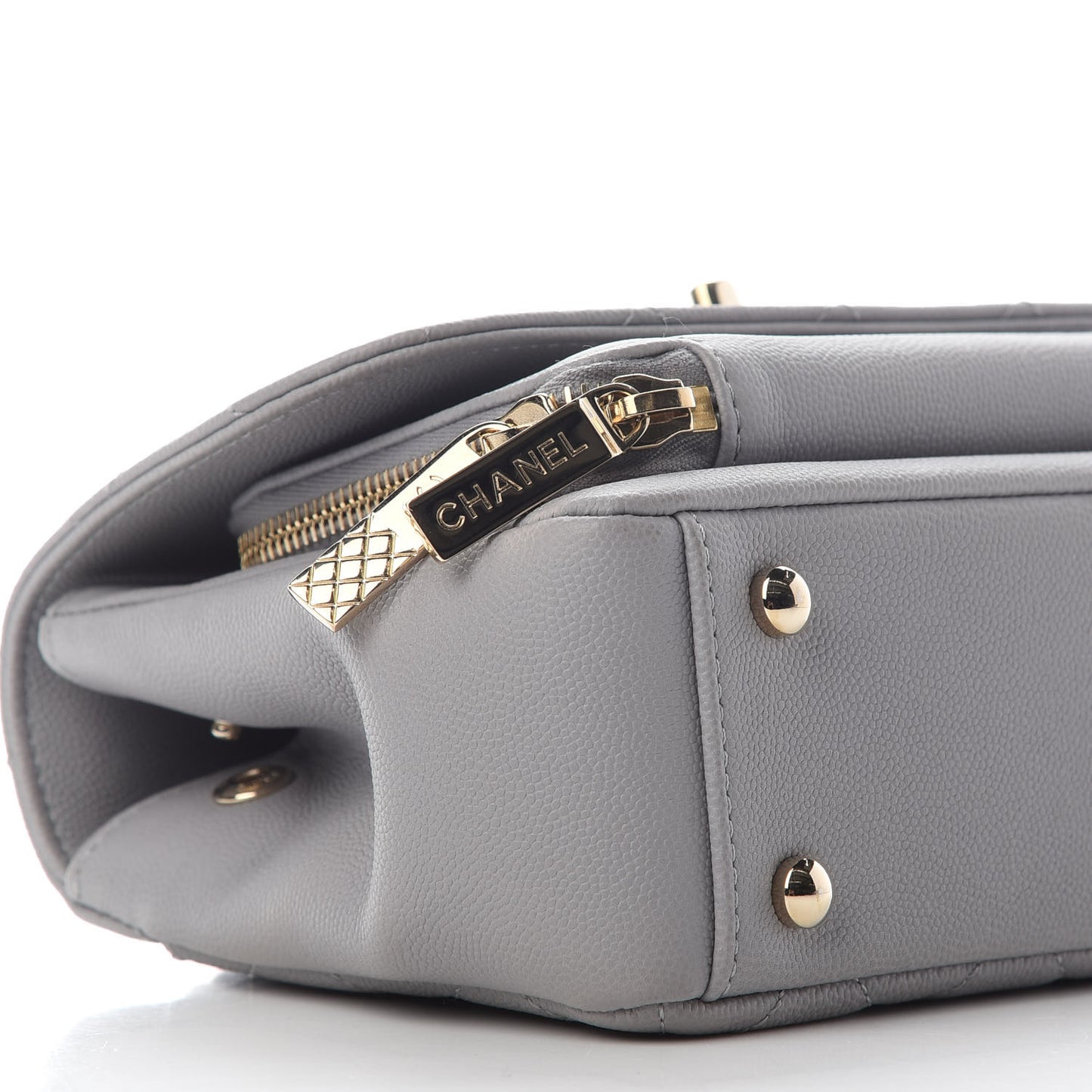 Caviar Quilted Small Business Affinity Flap Grey