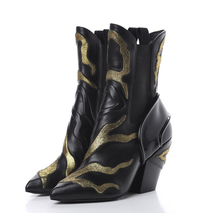 Louis Vuitton Calfskin Fireball Ankle Boots 39 Black Gold 3 of 11