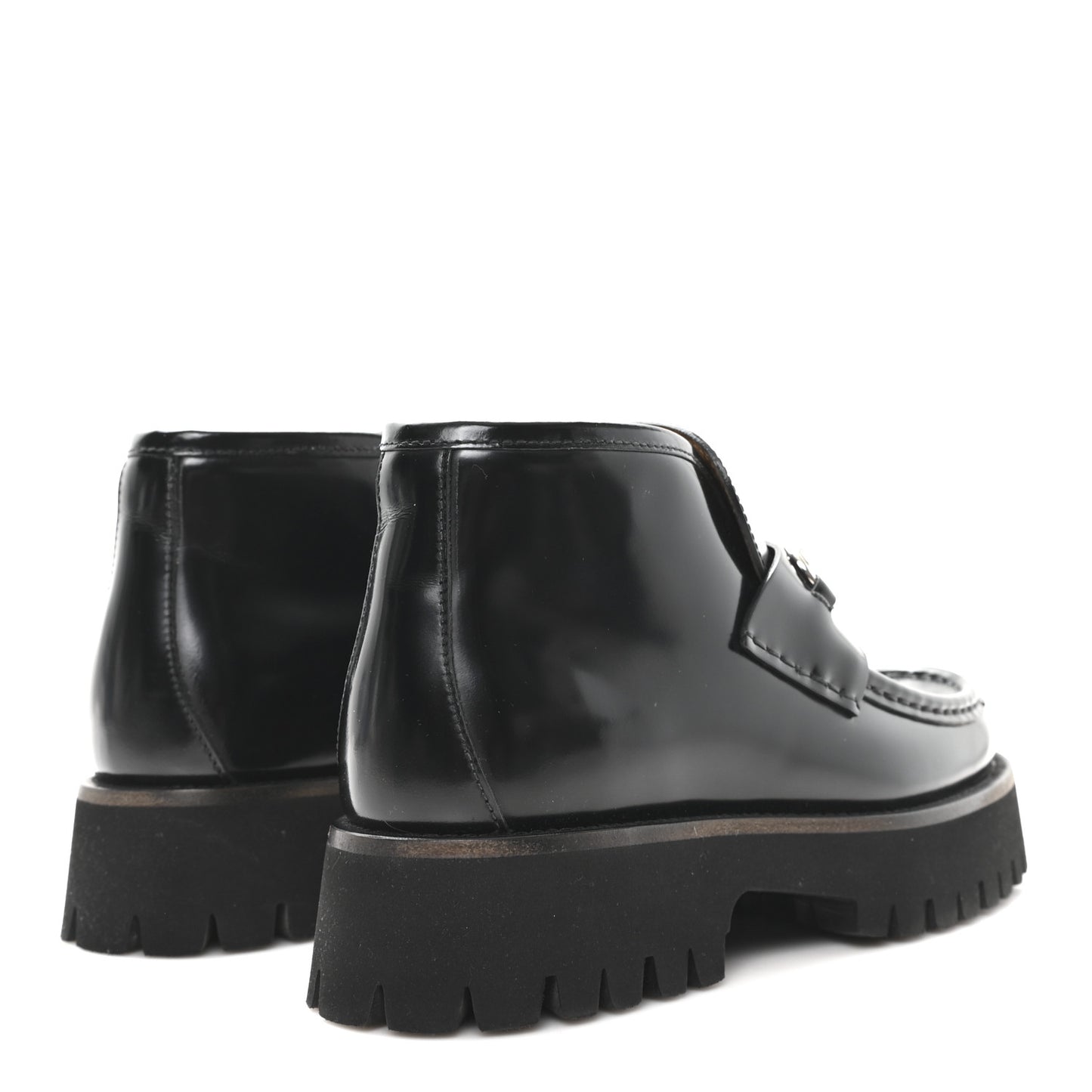 Cordovan Lux Womens Horsebit Platform Ankle Boots 37.5 Black