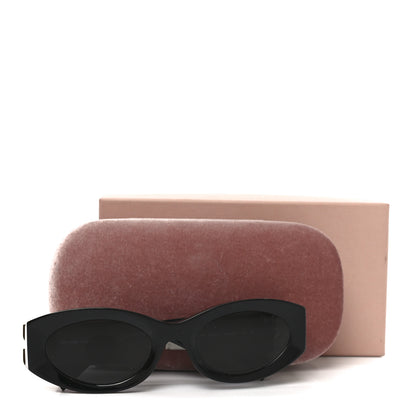Miu Miu Acetate Oval Glimpse Sunglasses SMU11W Black 7 of 7