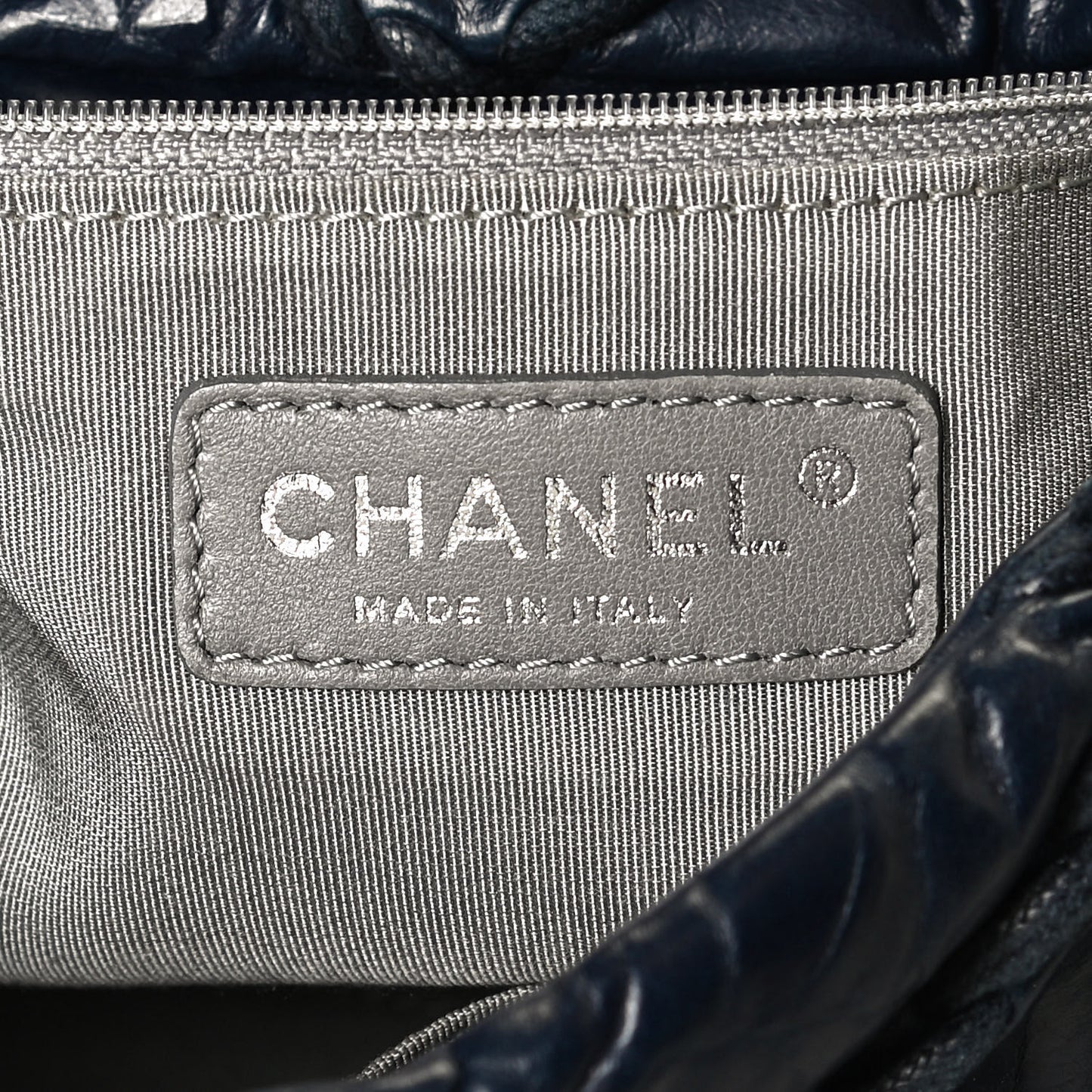 Calfskin Ultra Stitch Oversize Flap Navy