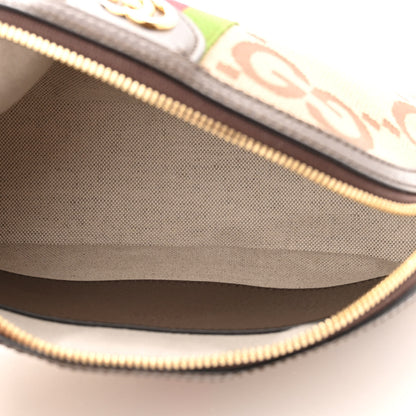 Gucci Monogram Jumbo GG Textured Dollar Calfskin Web Small Ophidia Dome Shoulder Bag Camel Ebony New Acero 5 of 12